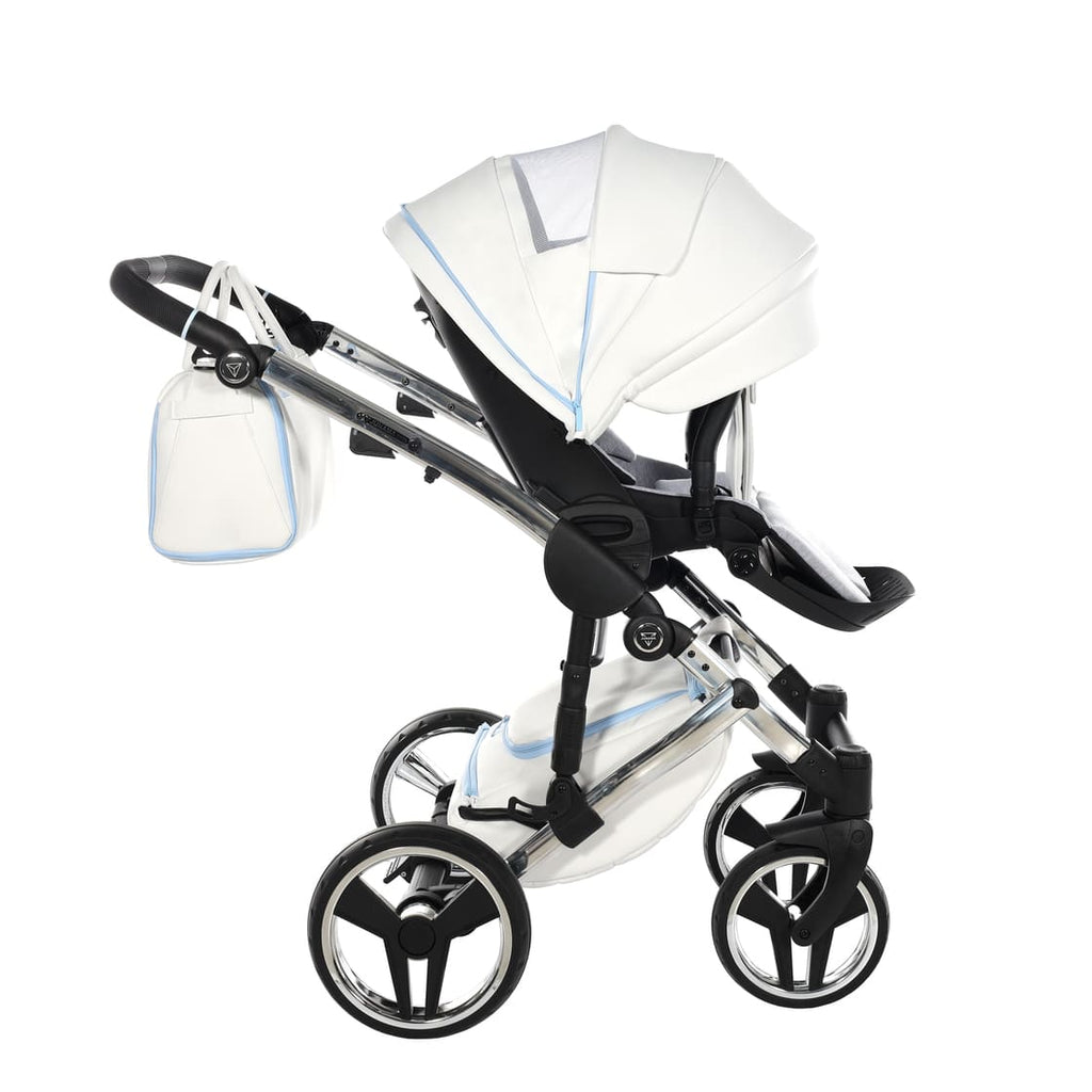 Diamond Candy V3 2 in 1 Pelle Bianco Navicella Azzurro Telaio Cromato