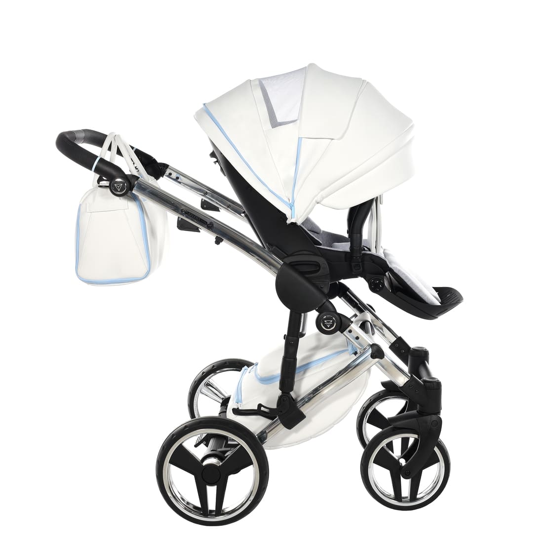 Diamond Candy V3 2 in 1 Pelle Bianco Navicella Azzurro Telaio Cromato