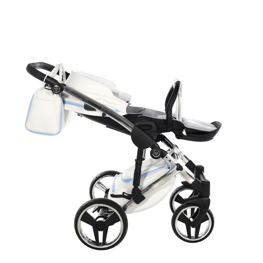 Diamond Candy V3 2 in 1 Pelle Bianco Navicella Azzurro Telaio Cromato