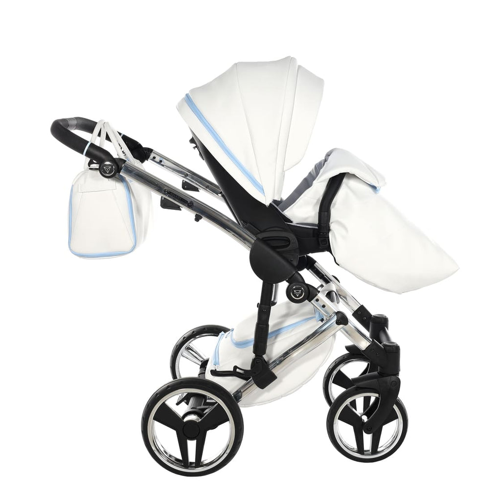 Diamond Candy V3 2 in 1 Pelle Bianco Navicella Azzurro Telaio Cromato