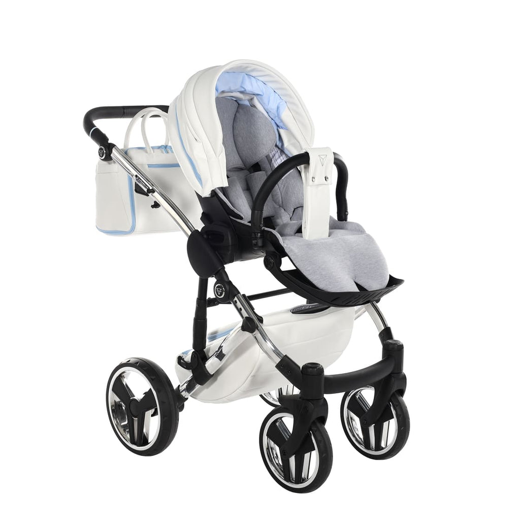 Diamond Candy V3 2 in 1 Pelle Bianco Navicella Azzurro Telaio Cromato