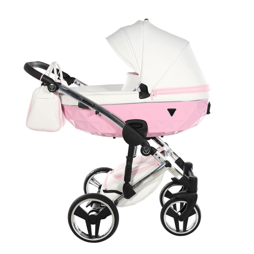Diamond Candy V3 2 in 1 Pelle Bianco Navicella Rosa Telaio Cromato