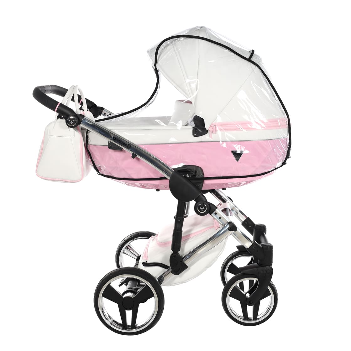 Diamond Candy V3 3 in 1 Pelle Bianco Navicella Rosa Telaio Cromato