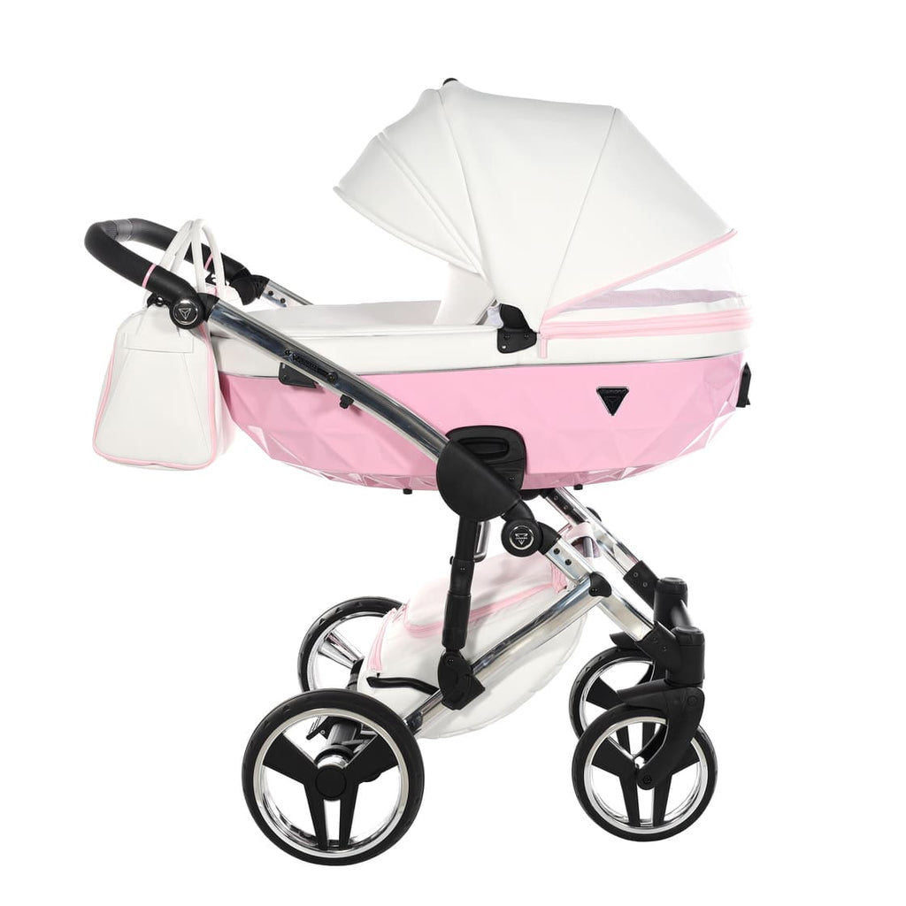 Diamond Candy V3 2 in 1 Pelle Bianco Navicella Rosa Telaio Cromato