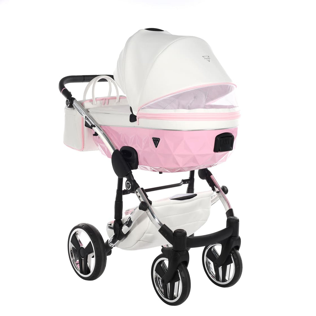 Diamond Candy V3 2 in 1 Pelle Bianco Navicella Rosa Telaio Cromato