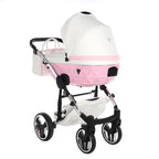 Diamond Candy V3 2 in 1 Pelle Bianco Navicella Rosa Telaio Cromato