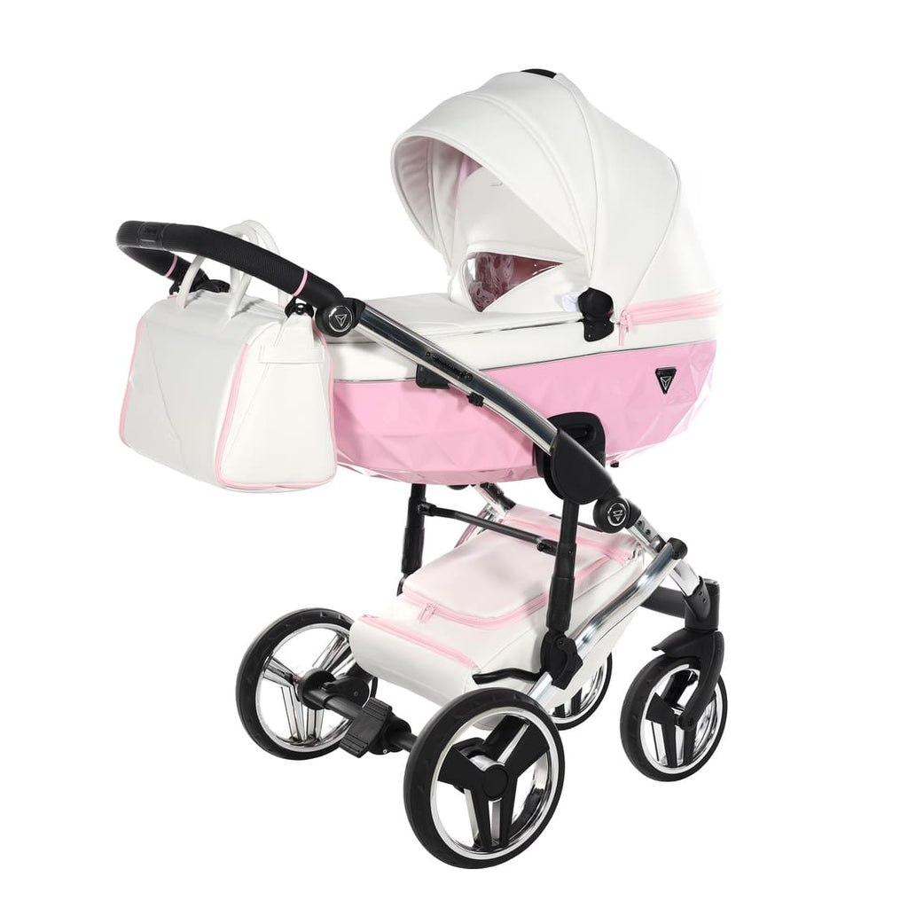Diamond Candy V3 2 in 1 Pelle Bianco Navicella Rosa Telaio Cromato