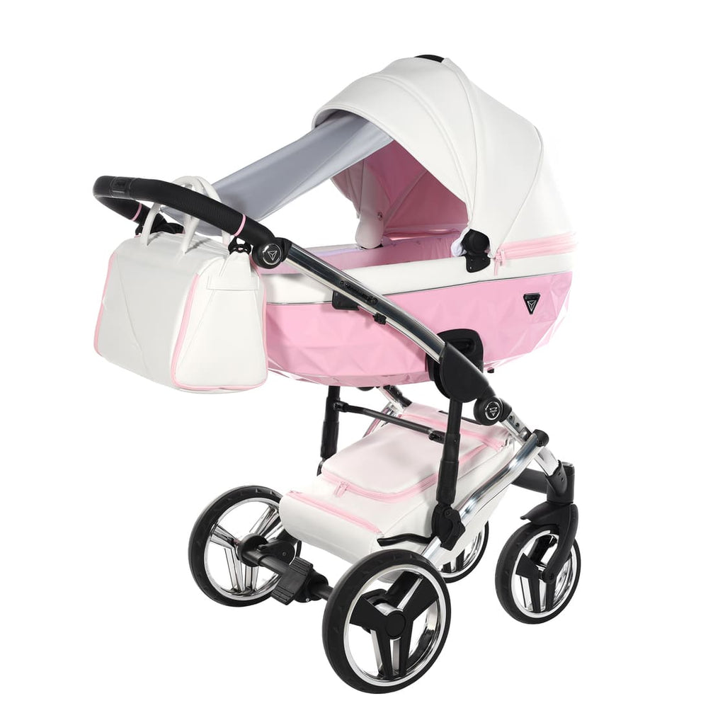Diamond Candy V3 2 in 1 Pelle Bianco Navicella Rosa Telaio Cromato