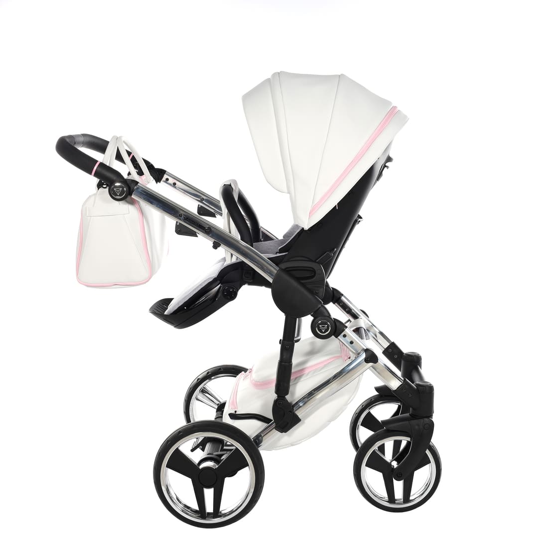 Diamond Candy V3 2 in 1 Pelle Bianco Navicella Rosa Telaio Cromato