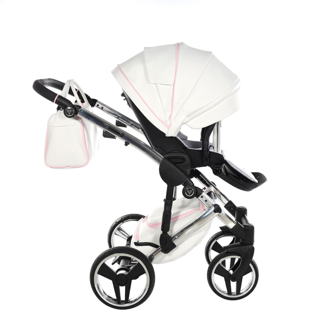 Diamond Candy V3 2 in 1 Pelle Bianco Navicella Rosa Telaio Cromato