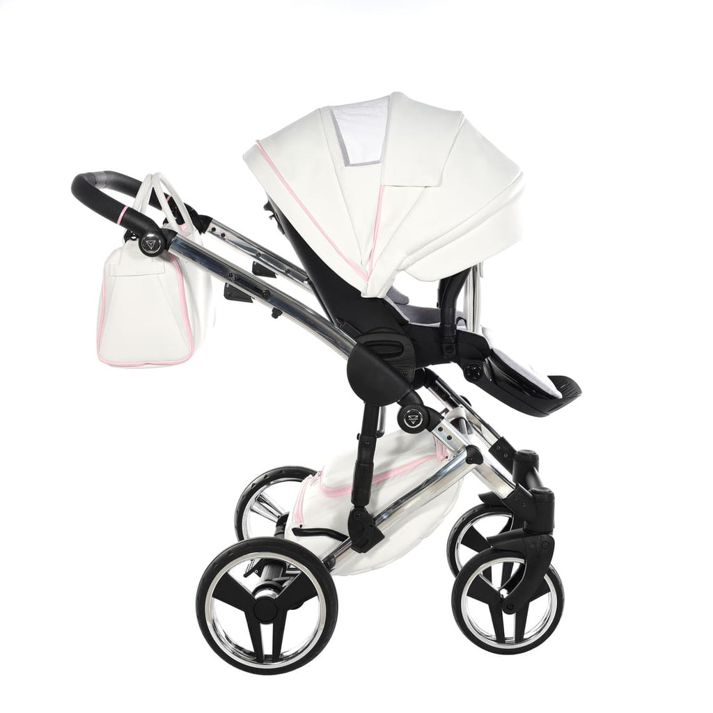Diamond Candy V3 2 in 1 Pelle Bianco Navicella Rosa Telaio Cromato