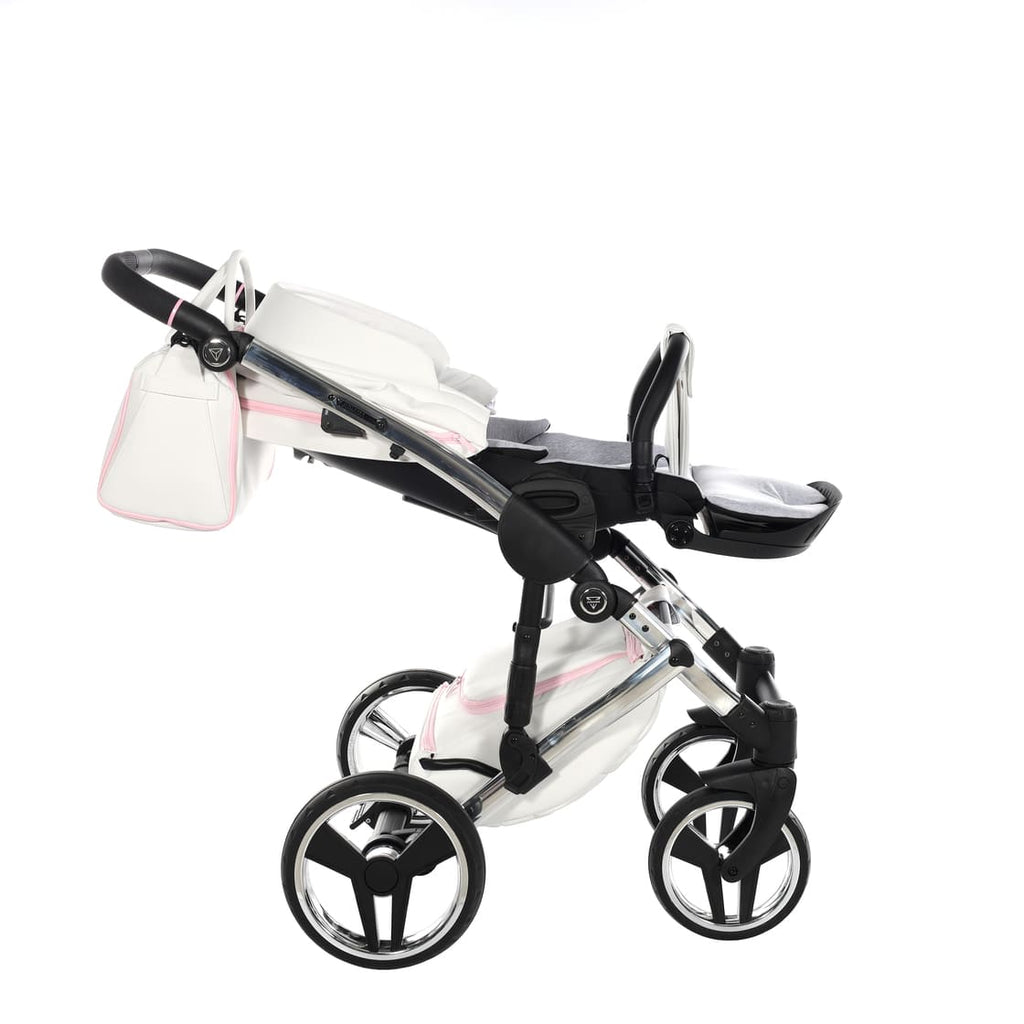 Diamond Candy V3 2 in 1 Pelle Bianco Navicella Rosa Telaio Cromato