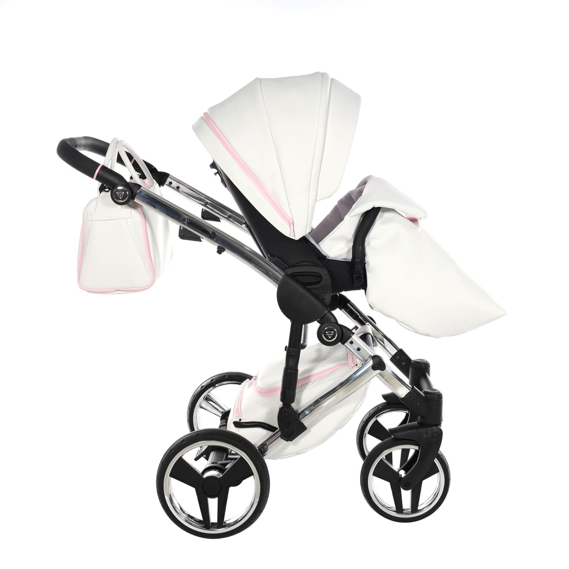 Diamond Candy V3 2 in 1 Pelle Bianco Navicella Rosa Telaio Cromato