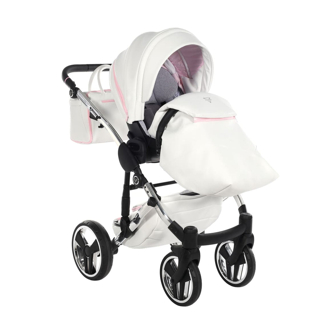 Diamond Candy V3 2 in 1 Pelle Bianco Navicella Rosa Telaio Cromato