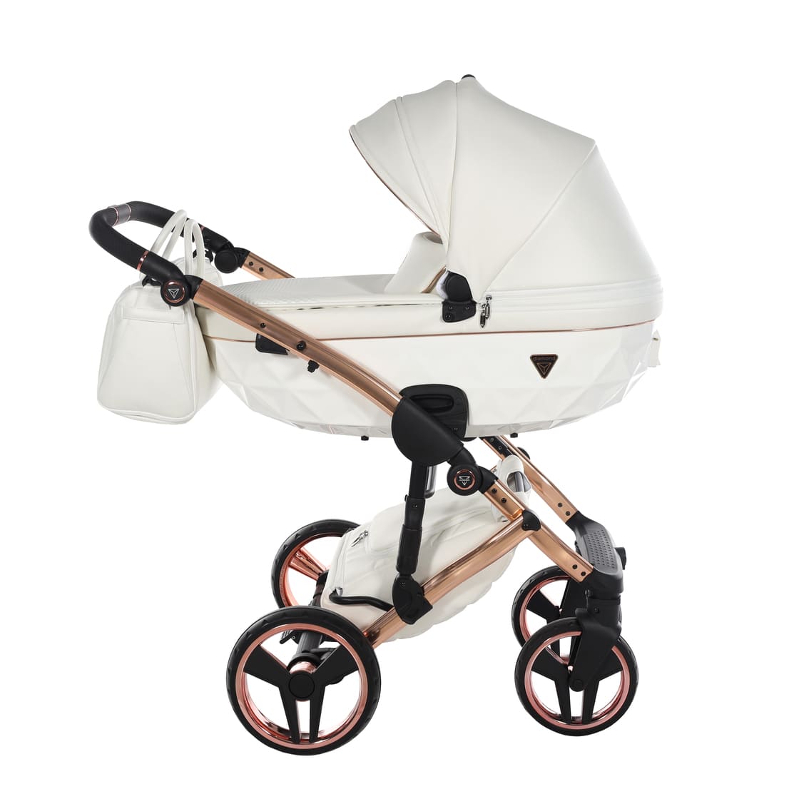 Diamond Fluo Individual V3 2 in 1 Pelle Bianco Telaio Oro Rosa