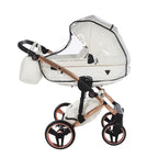 Diamond Fluo Individual V3 2 in 1 Pelle Bianco Telaio Oro Rosa
