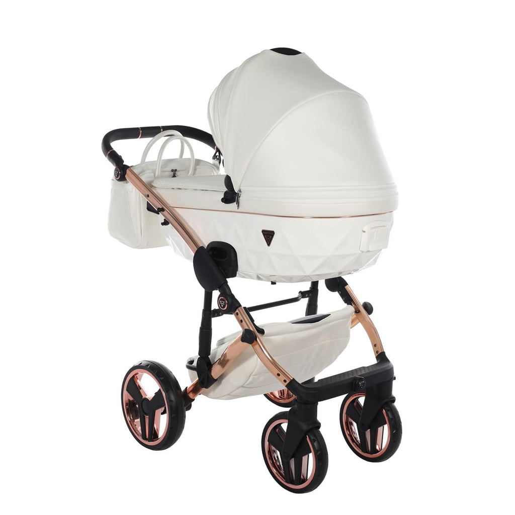Diamond Fluo Individual V3 2 in 1 Pelle Bianco Telaio Oro Rosa