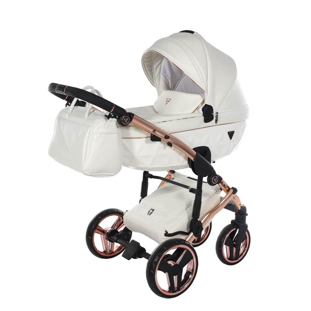 Diamond Fluo Individual V3 2 in 1 Pelle Bianco Telaio Oro Rosa