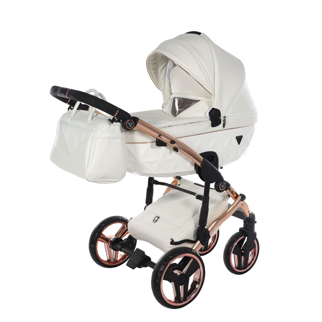 Diamond Fluo Individual V3 2 in 1 Pelle Bianco Telaio Oro Rosa