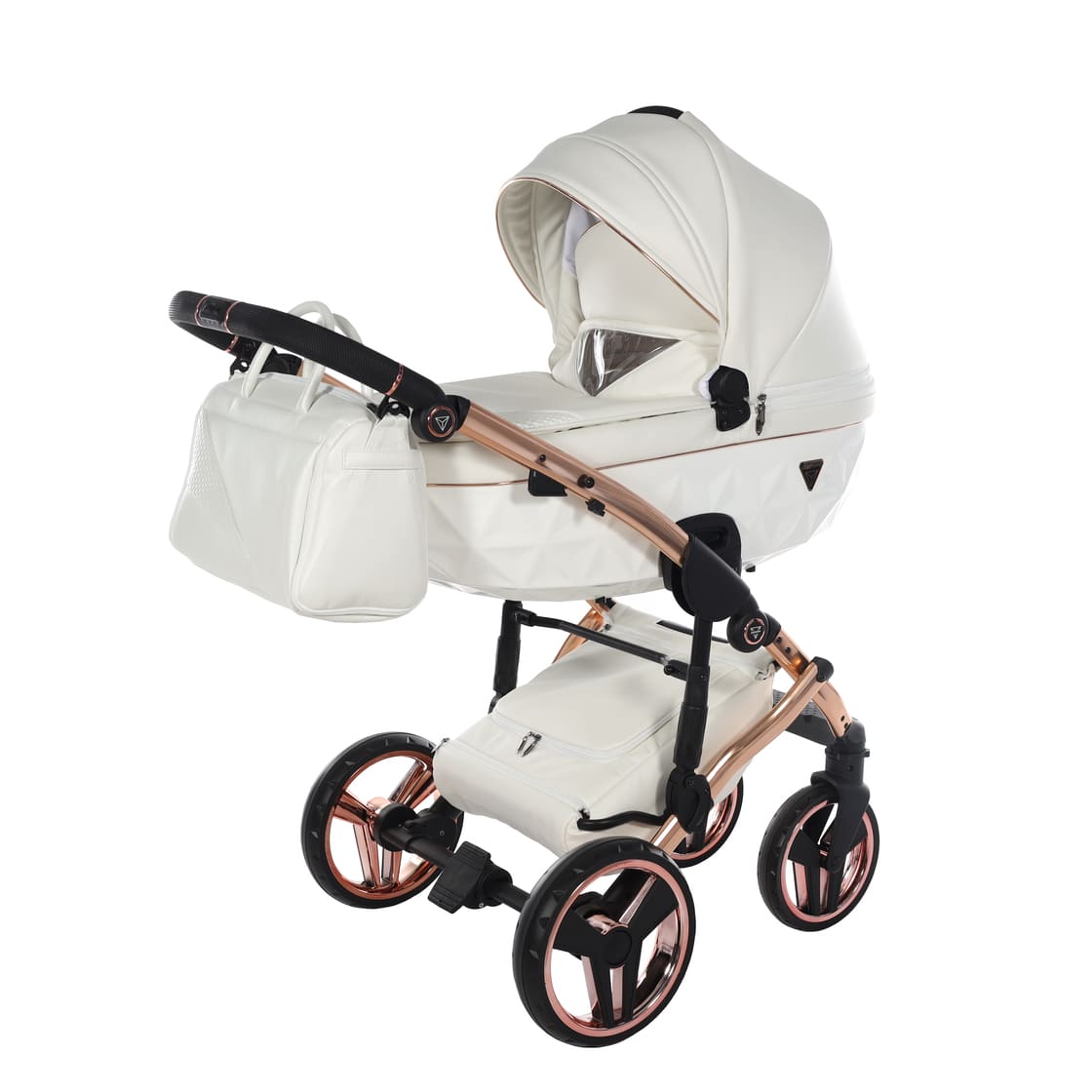 Diamond Fluo Individual V3 2 in 1 Pelle Bianco Telaio Oro Rosa