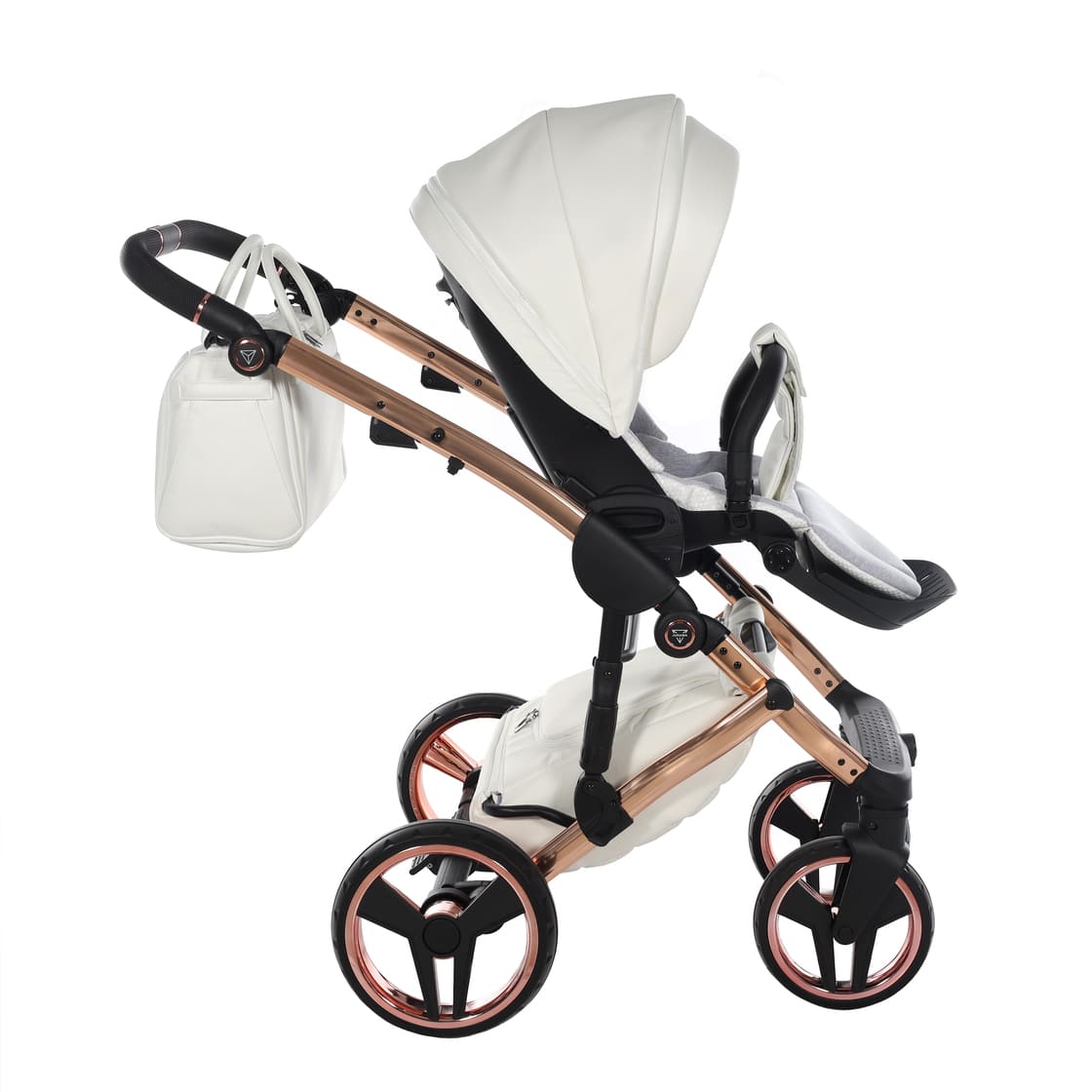 Diamond Fluo Individual V3 2 in 1 Pelle Bianco Telaio Oro Rosa