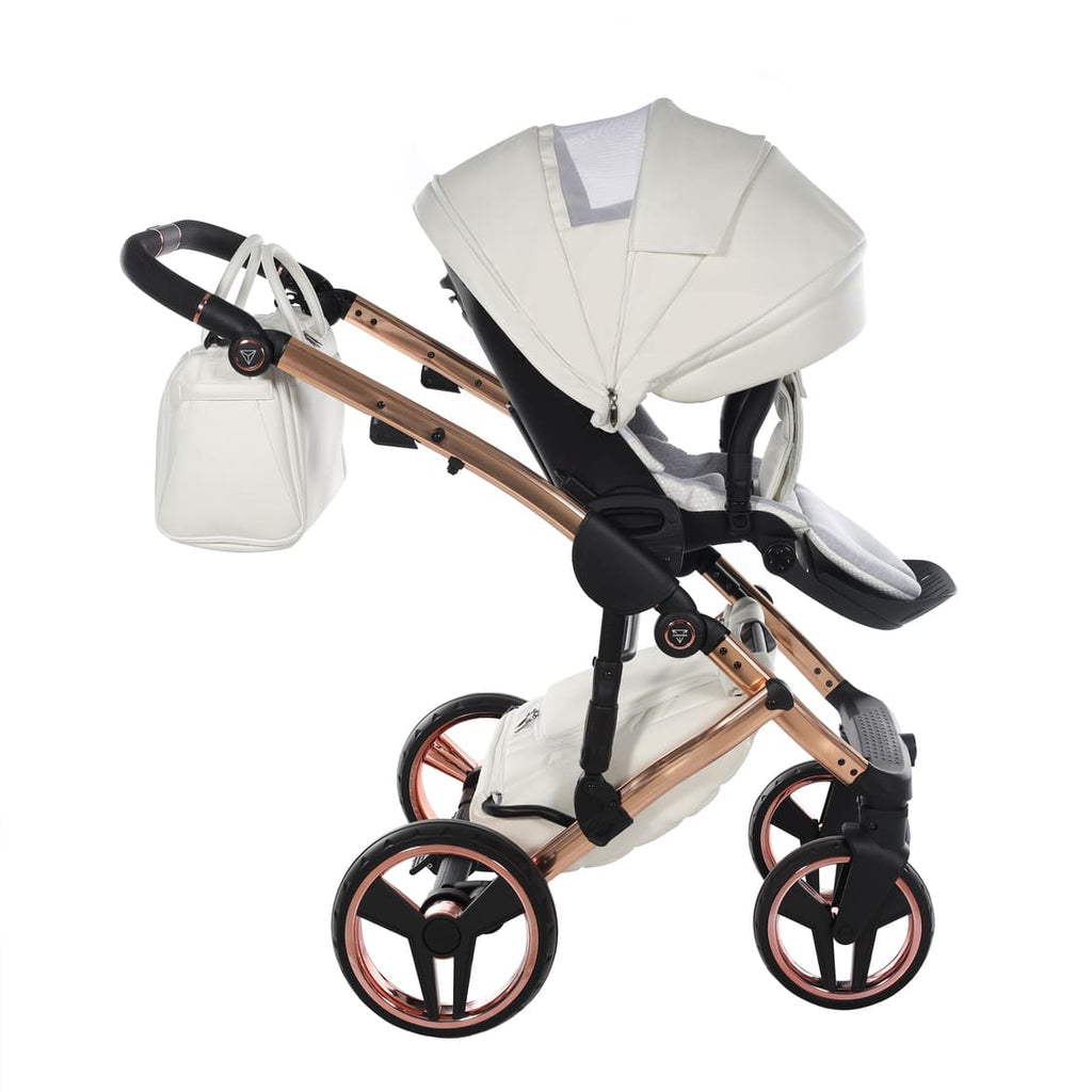 Diamond Fluo Individual V3 2 in 1 Pelle Bianco Telaio Oro Rosa