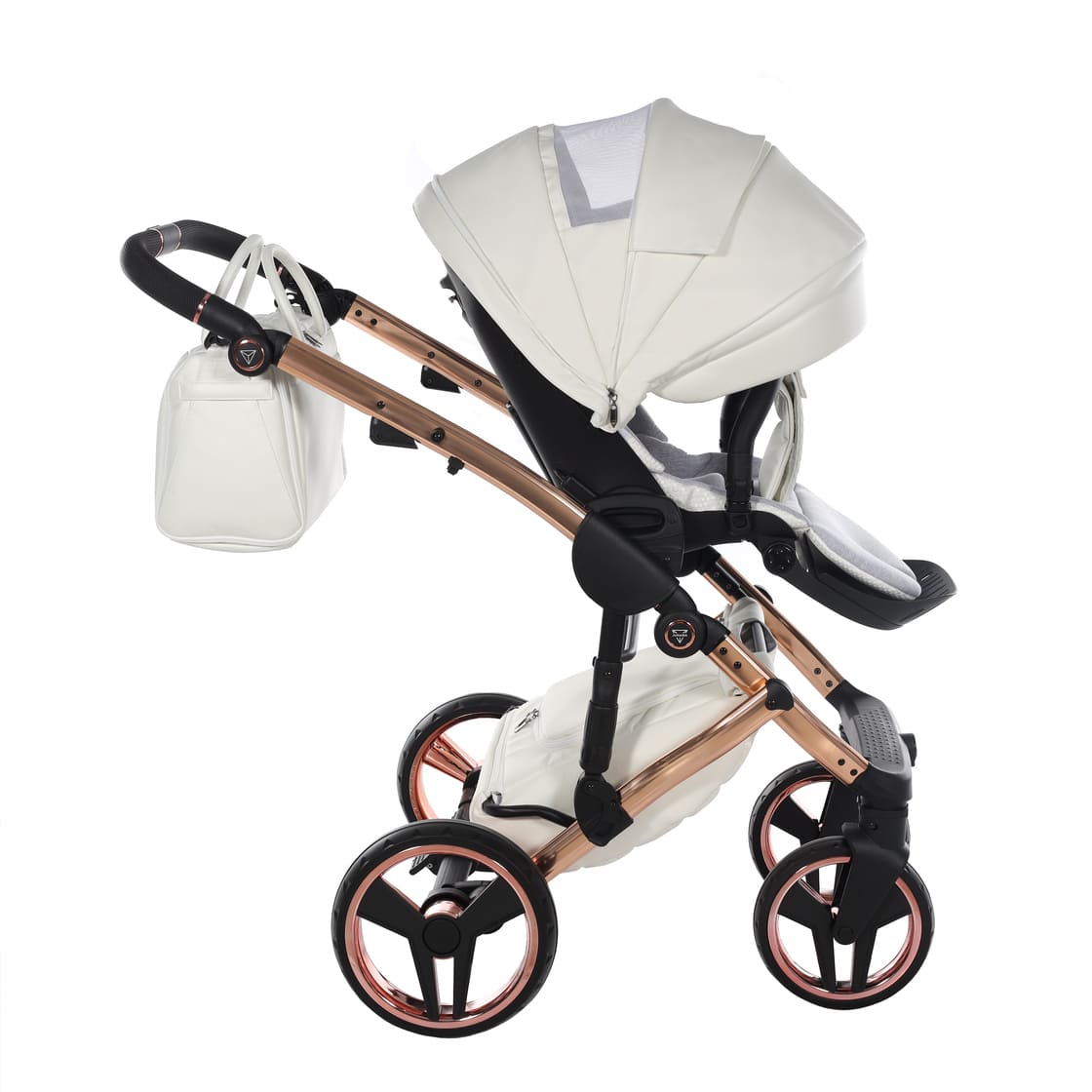Diamond Fluo Individual V3 2 in 1 Pelle Bianco Telaio Oro Rosa