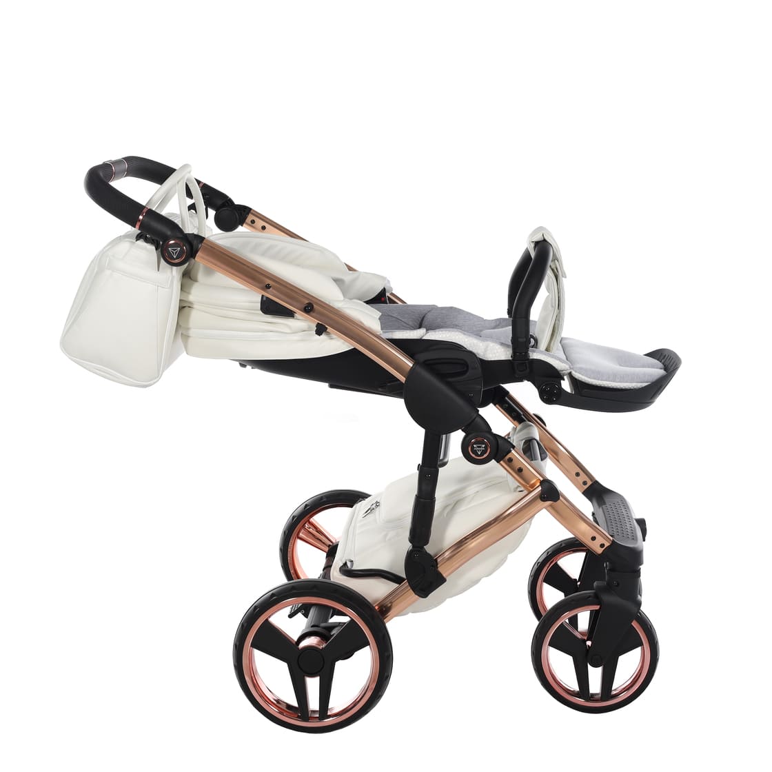 Diamond Fluo Individual V3 2 in 1 Pelle Bianco Telaio Oro Rosa