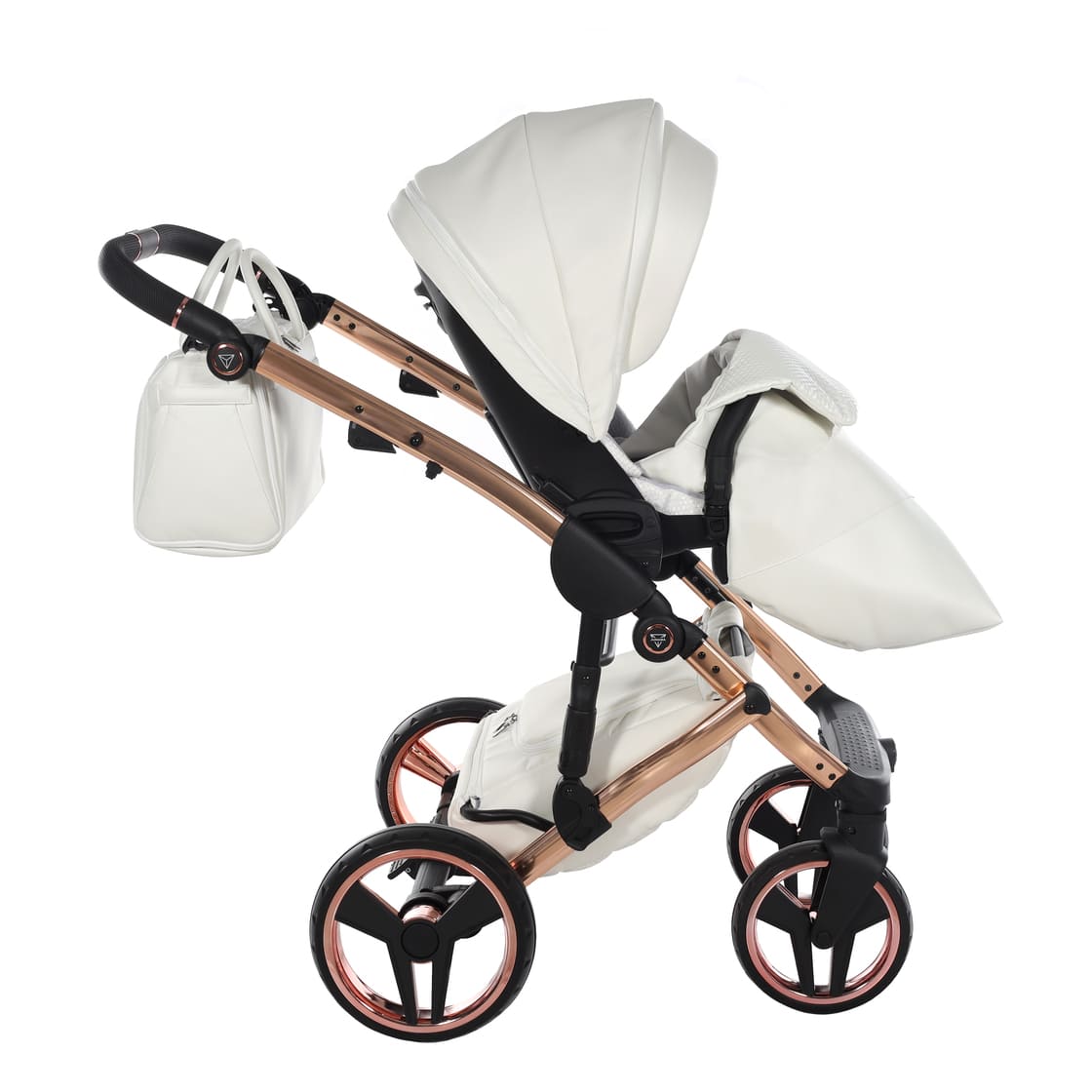 Diamond Fluo Individual V3 2 in 1 Pelle Bianco Telaio Oro Rosa