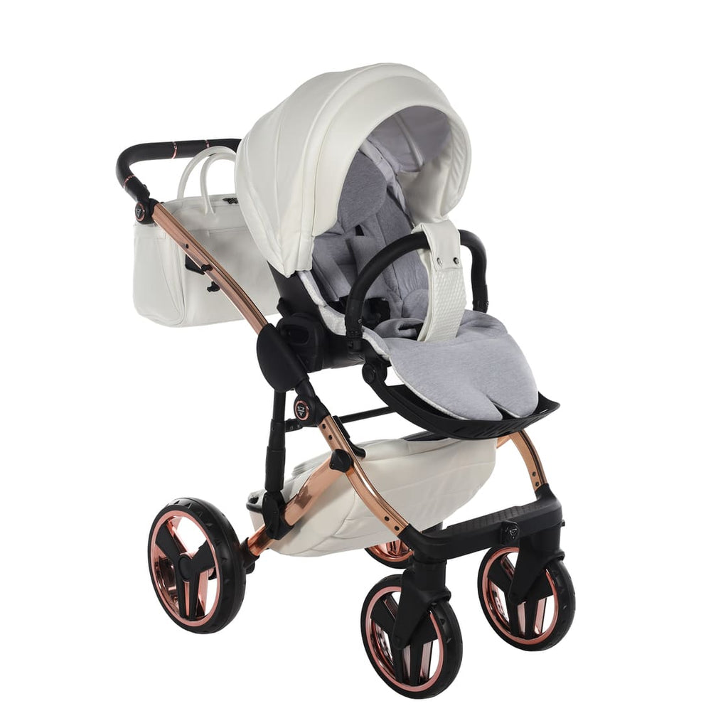 Diamond Fluo Individual V3 2 in 1 Pelle Bianco Telaio Oro Rosa