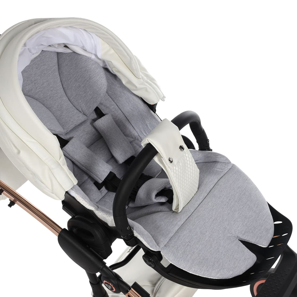 Diamond Fluo Individual V3 2 in 1 Pelle Bianco Telaio Oro Rosa