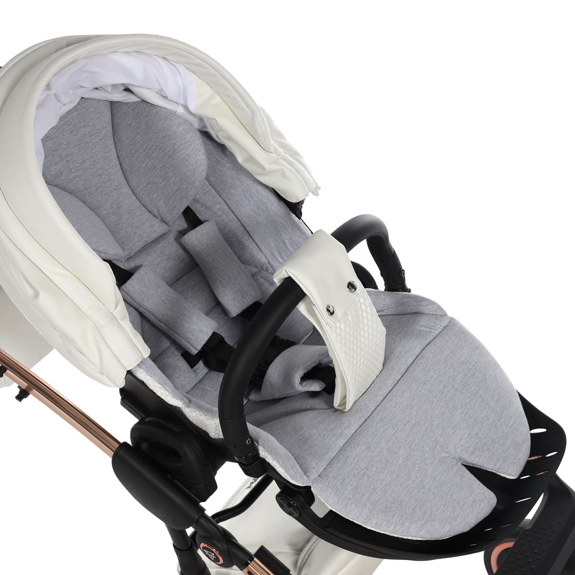 Diamond Fluo Individual V3 2 in 1 Pelle Bianco Telaio Oro Rosa