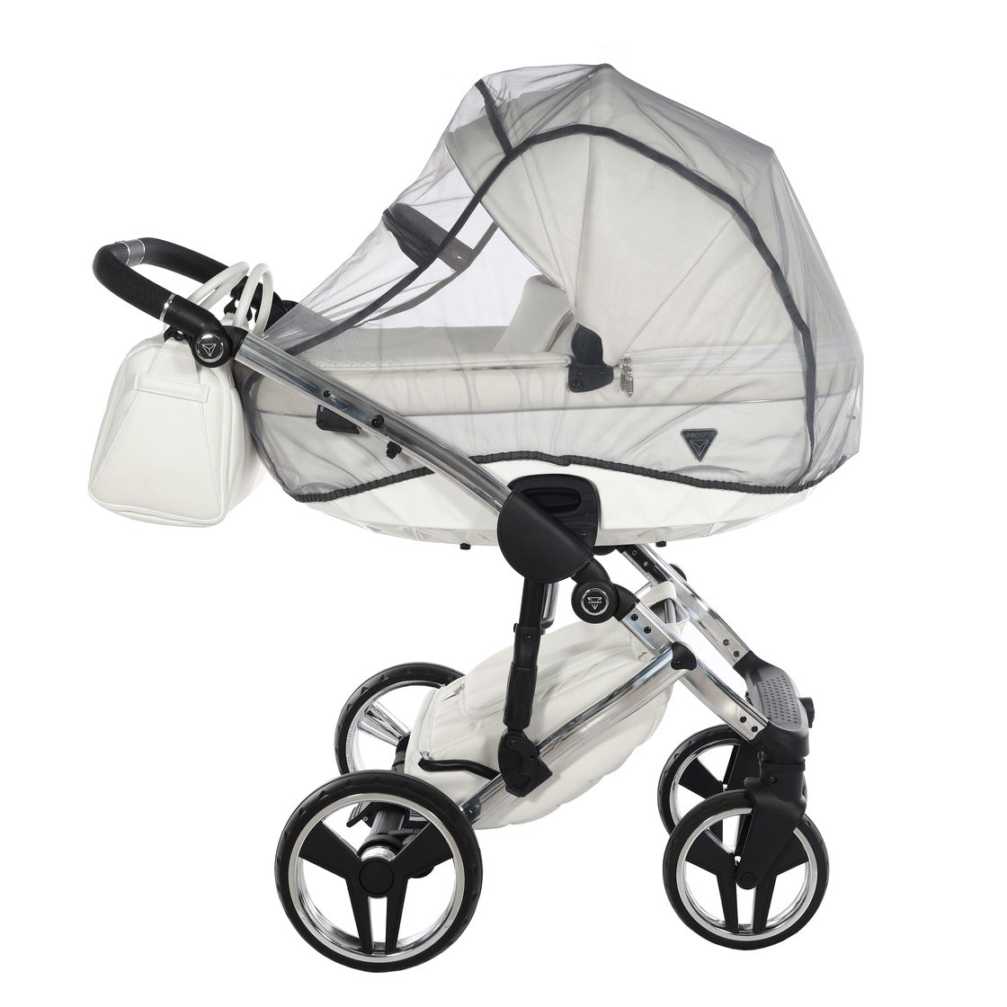 Diamond Fluo Individual V3 2 in 1 Pelle Bianco Telaio Cromato