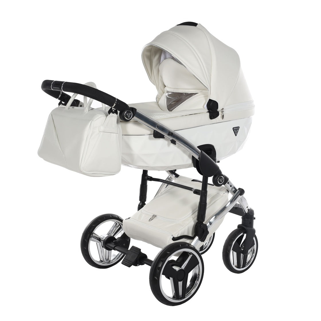 Diamond Fluo Individual V3 2 in 1 Pelle Bianco Telaio Cromato