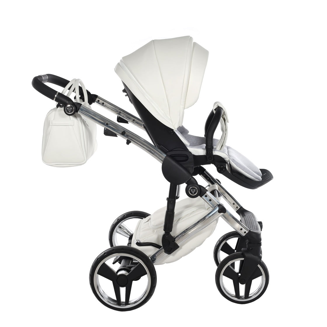 Diamond Fluo Individual V3 2 in 1 Pelle Bianco Telaio Cromato