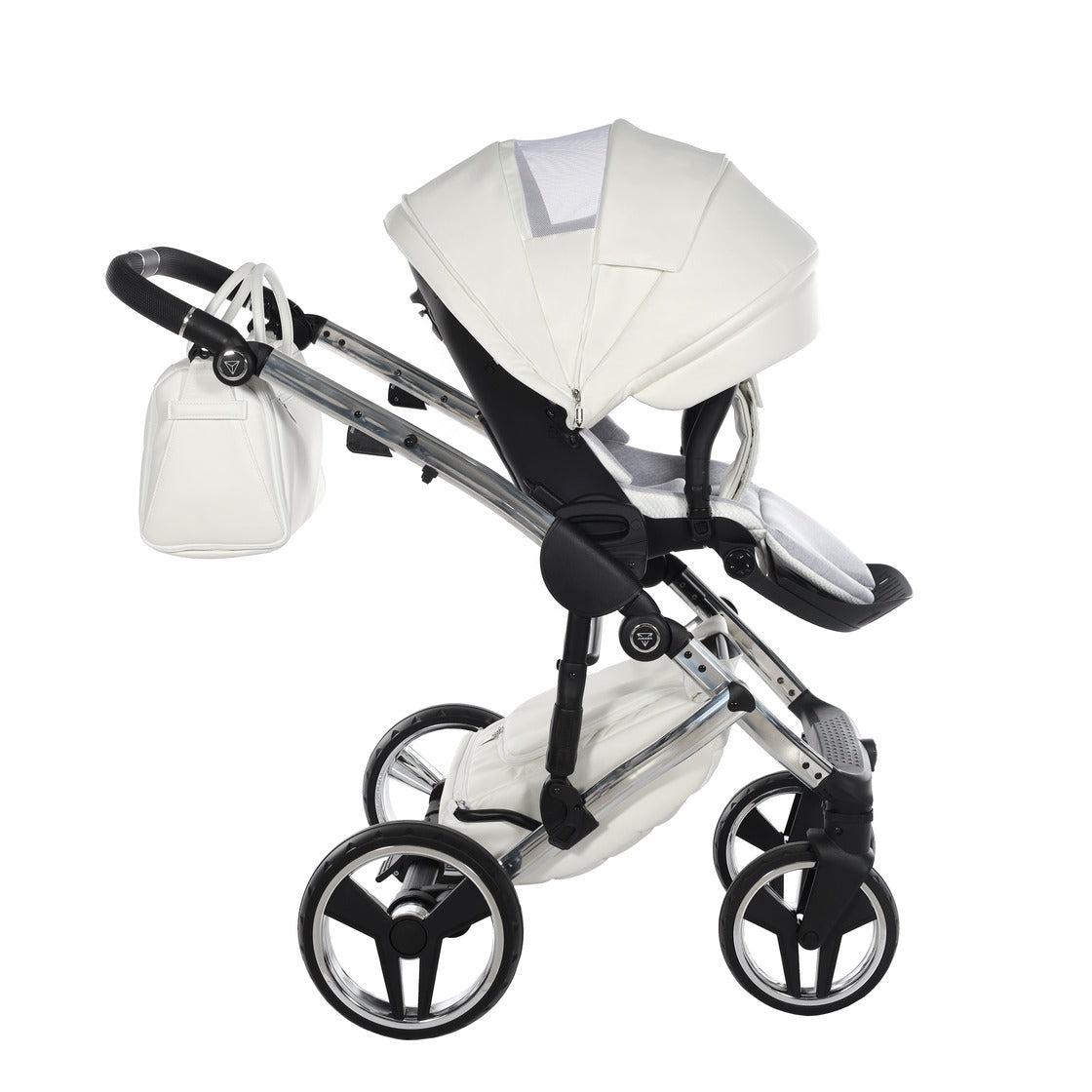Diamond Fluo Individual V3 2 in 1 Pelle Bianco Telaio Cromato