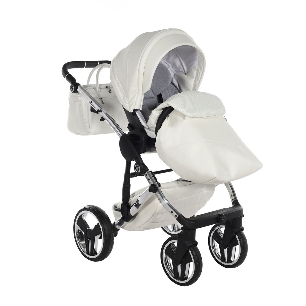 Diamond Fluo Individual V3 2 in 1 Pelle Bianco Telaio Cromato