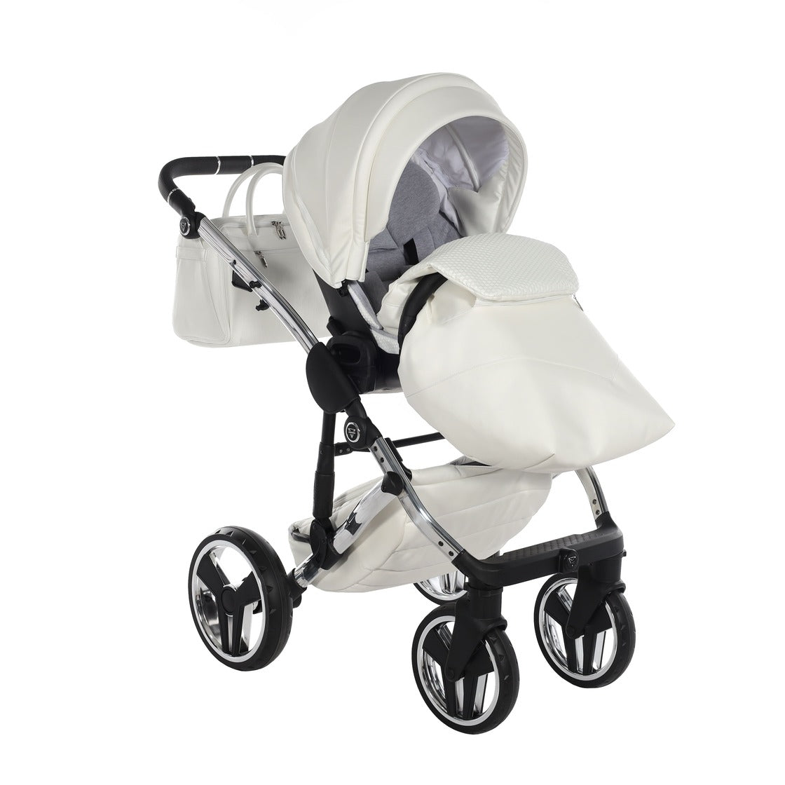 Diamond Fluo Individual V3 2 in 1 Pelle Bianco Telaio Cromato