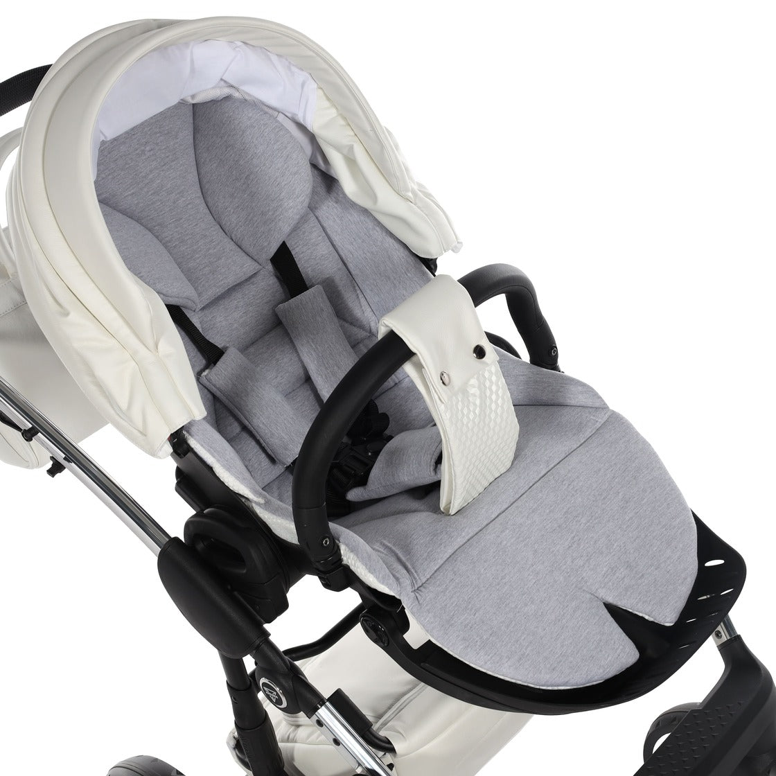 Diamond Fluo Individual V3 2 in 1 Pelle Bianco Telaio Cromato