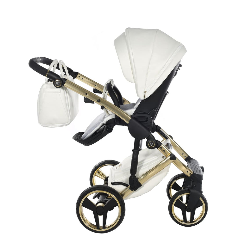 Diamond Fluo Individual V3 2 in 1 Pelle bianco telaio Oro Giallo