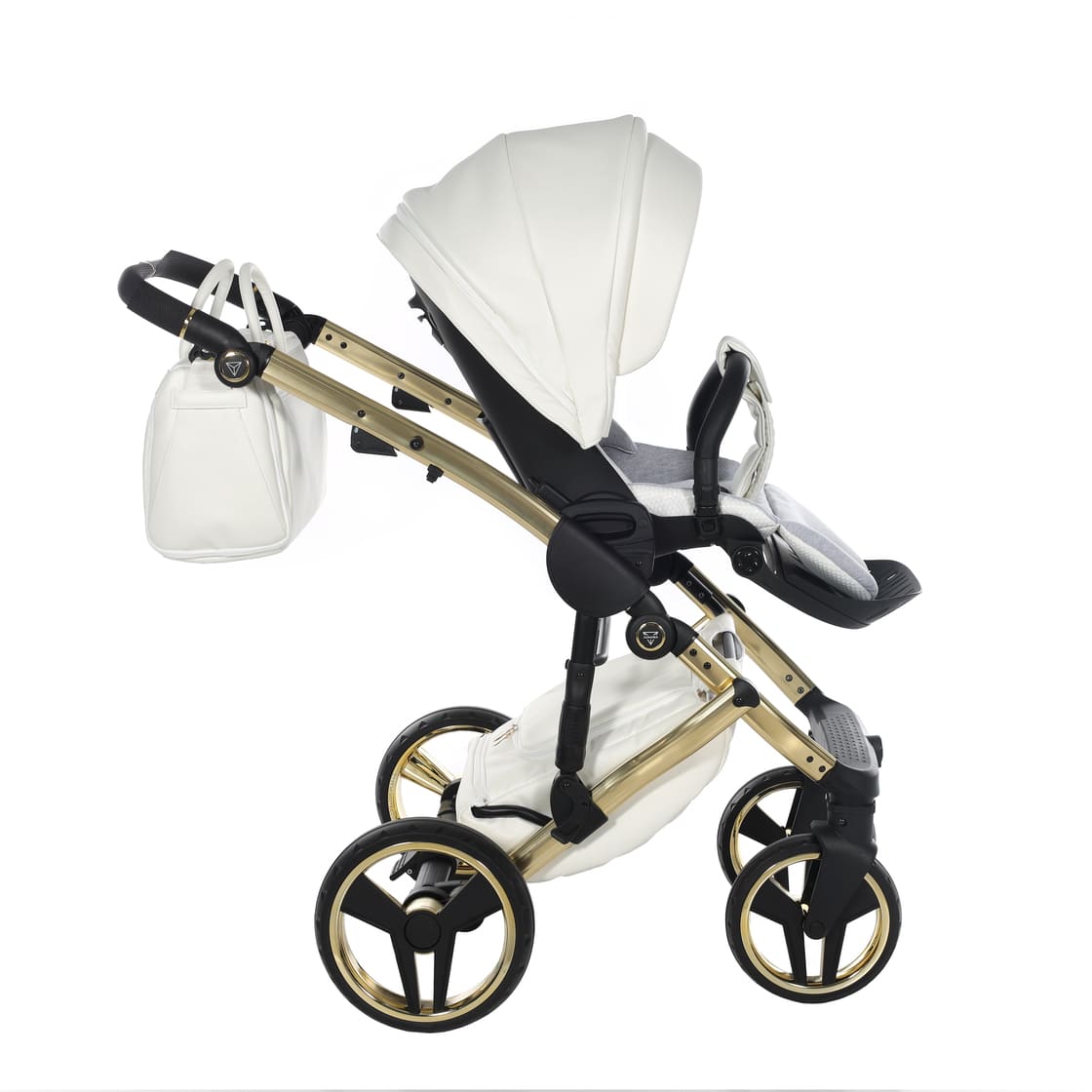 Diamond Fluo Individual V3 2 in 1 Pelle bianco telaio Oro Giallo