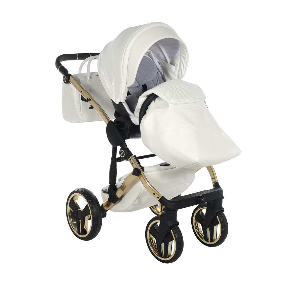 Diamond Fluo Individual V3 2 in 1 Pelle bianco telaio Oro Giallo