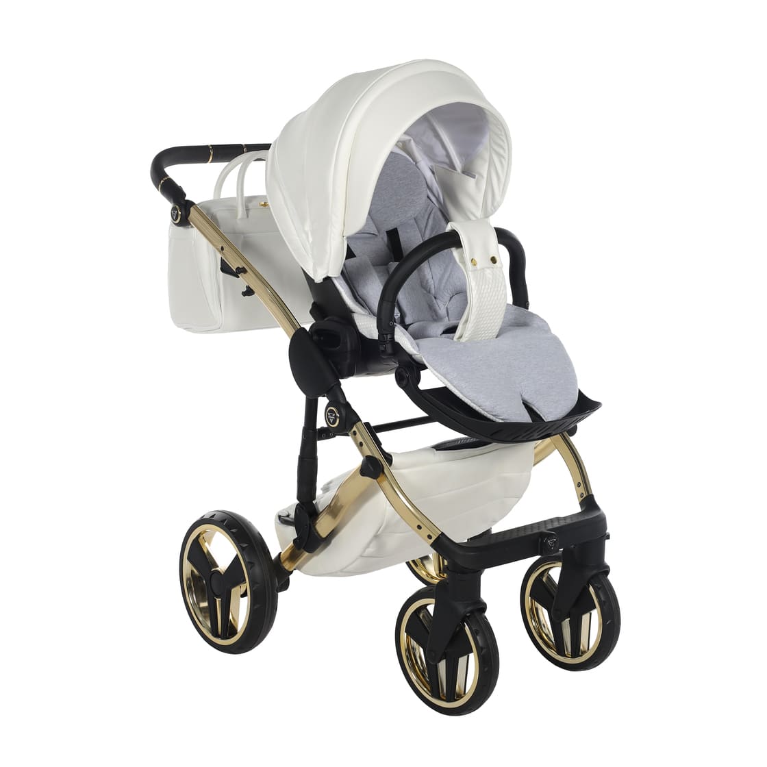 Diamond Fluo Individual V3 2 in 1 Pelle bianco telaio Oro Giallo