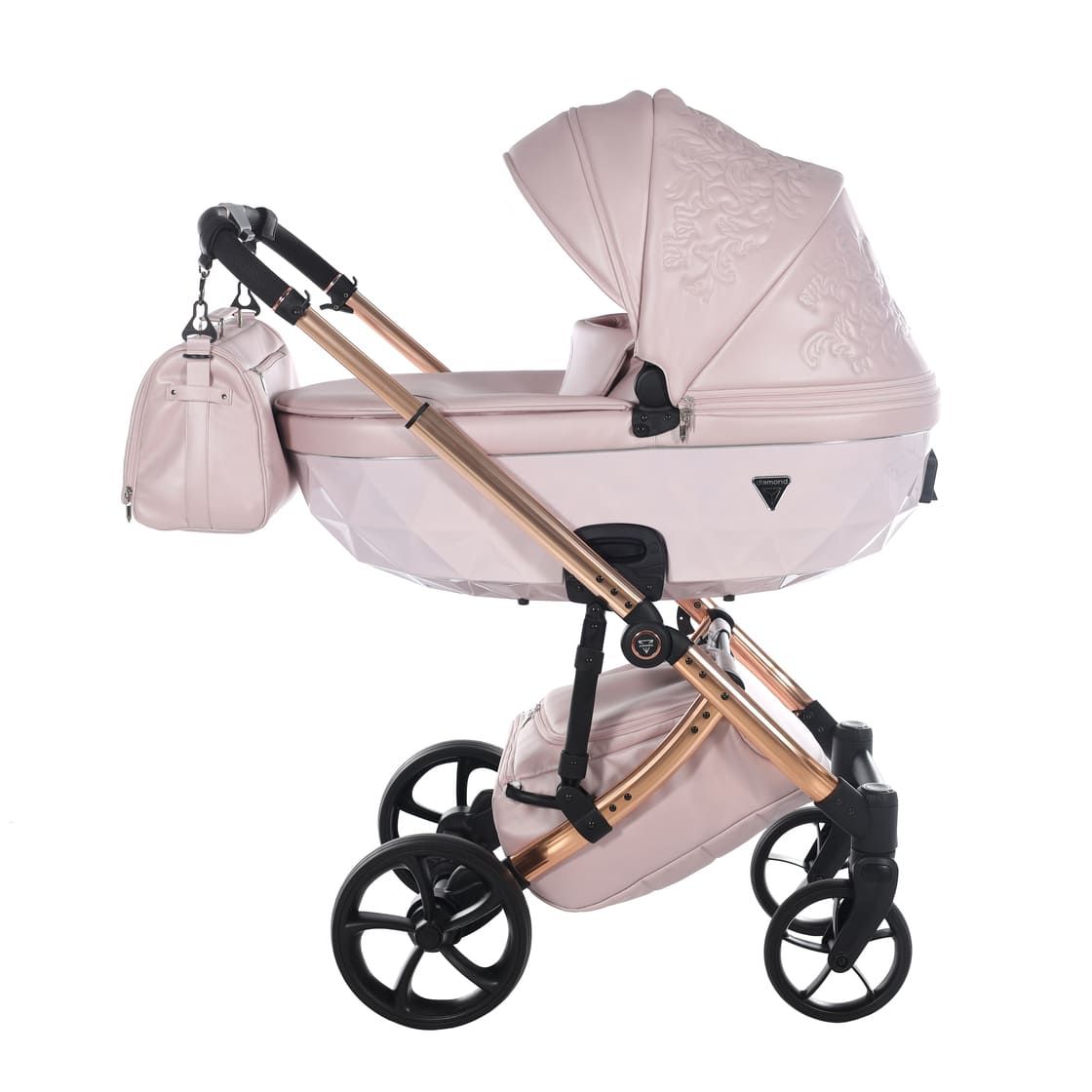 Junama Tailor 3 in 1 Ecopelle Pink/Pink Navicella Pink Telaio Rosegold