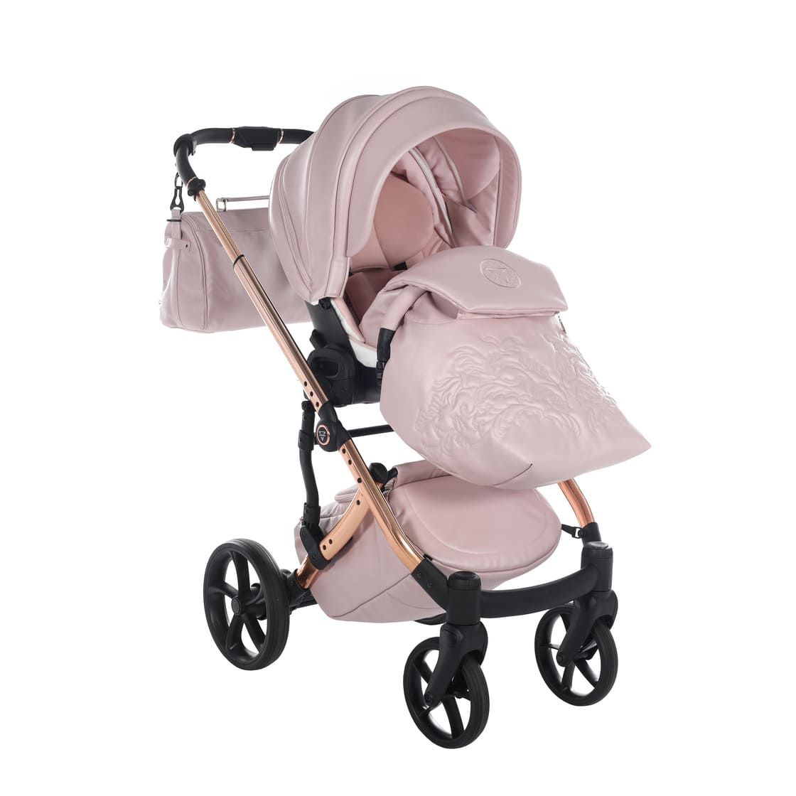 Junama Tailor 2 in 1 Ecopelle Pink/Pink Navicella Pink Telaio Rosegold