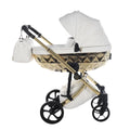 Junama Tailor 3 in 1 Ecopelle White/Gold Navicella Glossy Gold Telaio Gold