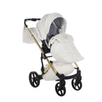 Junama Tailor 2 in 1 Ecopelle White/Gold Navicella Glossy Gold Telaio Gold