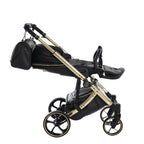 Junama Tailor 2 in 1 Ecopelle Black/Gold Navicella Glossy Gold Telaio Gold