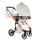 Junama Tailor 3 in 1 Ecopelle White/Rosegold Navicella Glossy Rosegold Telaio Rosegold