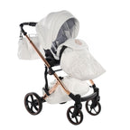 Junama Tailor 3 in 1 Ecopelle White/Rosegold Navicella Glossy Rosegold Telaio Rosegold